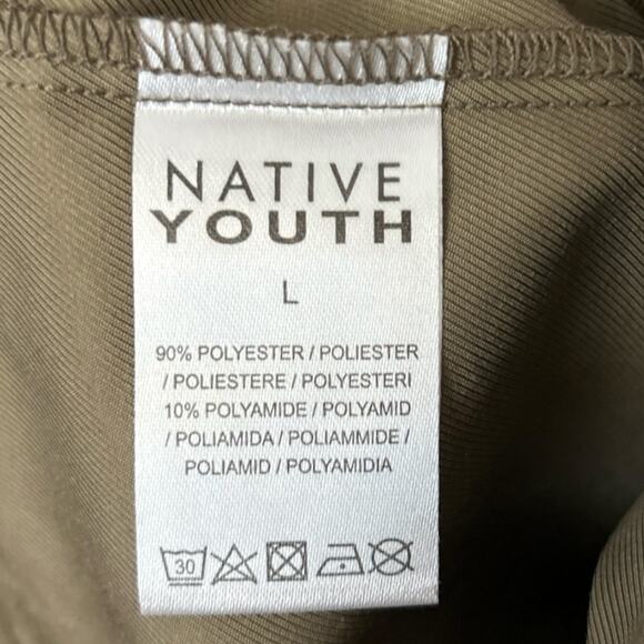 Native Youth Embroidered Floral Button-Down Shirt Women's Large Khaki Green NEW - Picture 5 of 6